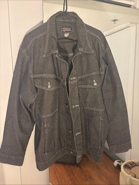 Webs Jeans: Men's Dark Gray Denim Jacket